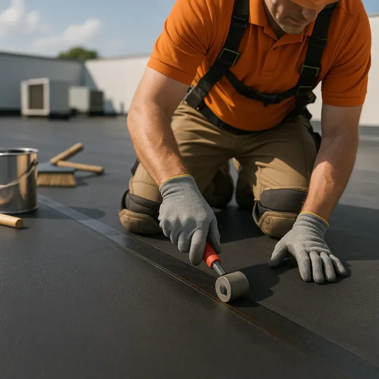 EPDM rubber roof installation