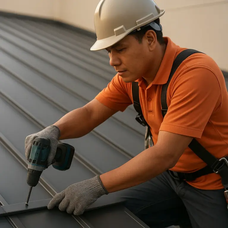 Metal roofing installation