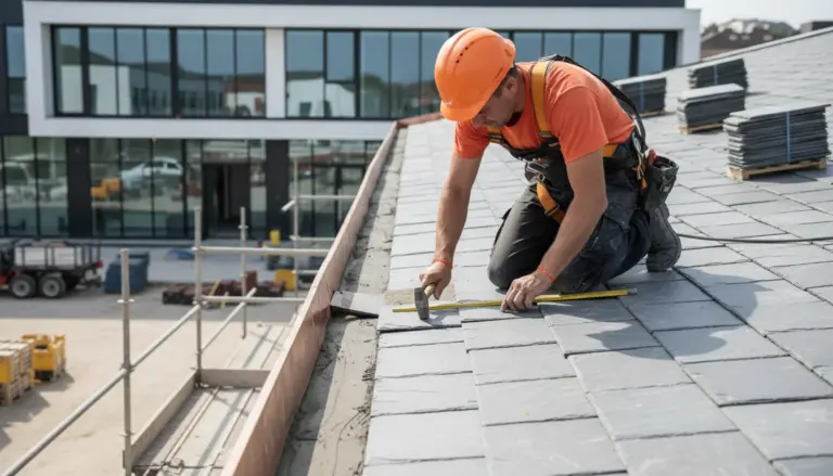 Slate roofing installation